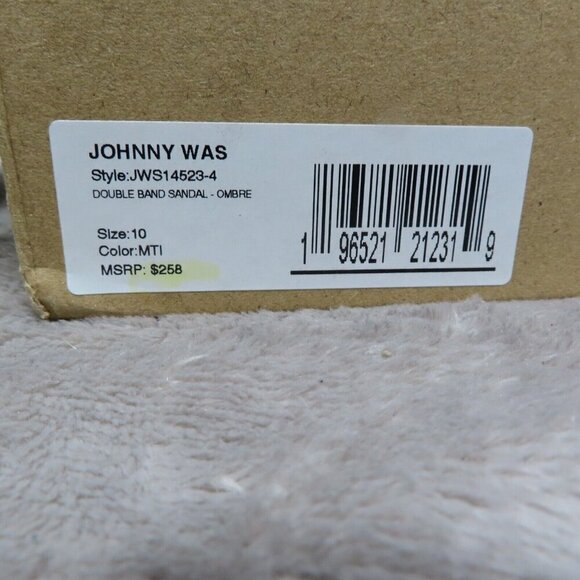 Johnny Was Double Band Leather Sandal Ombre Multicolor Floral Women Size 10 NEW - Picture 11 of 12